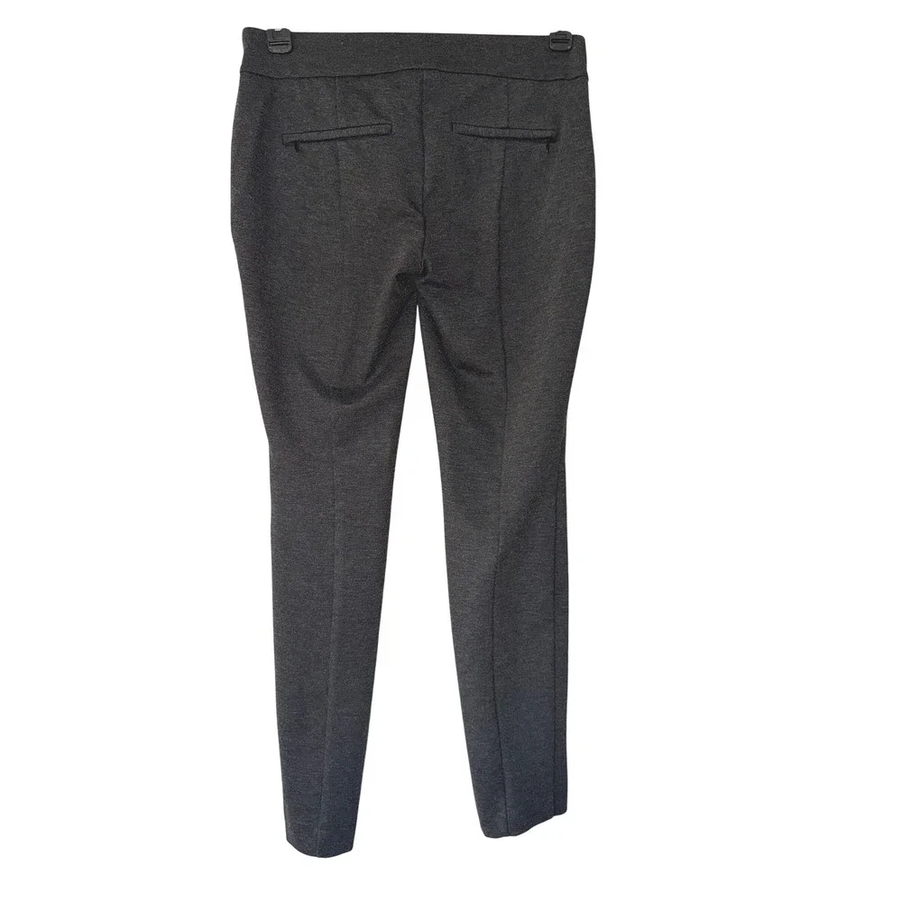 LOFT Charcoal Gray Slim Leg Pintuck Trousers Zipper‎ Pockets Size 6